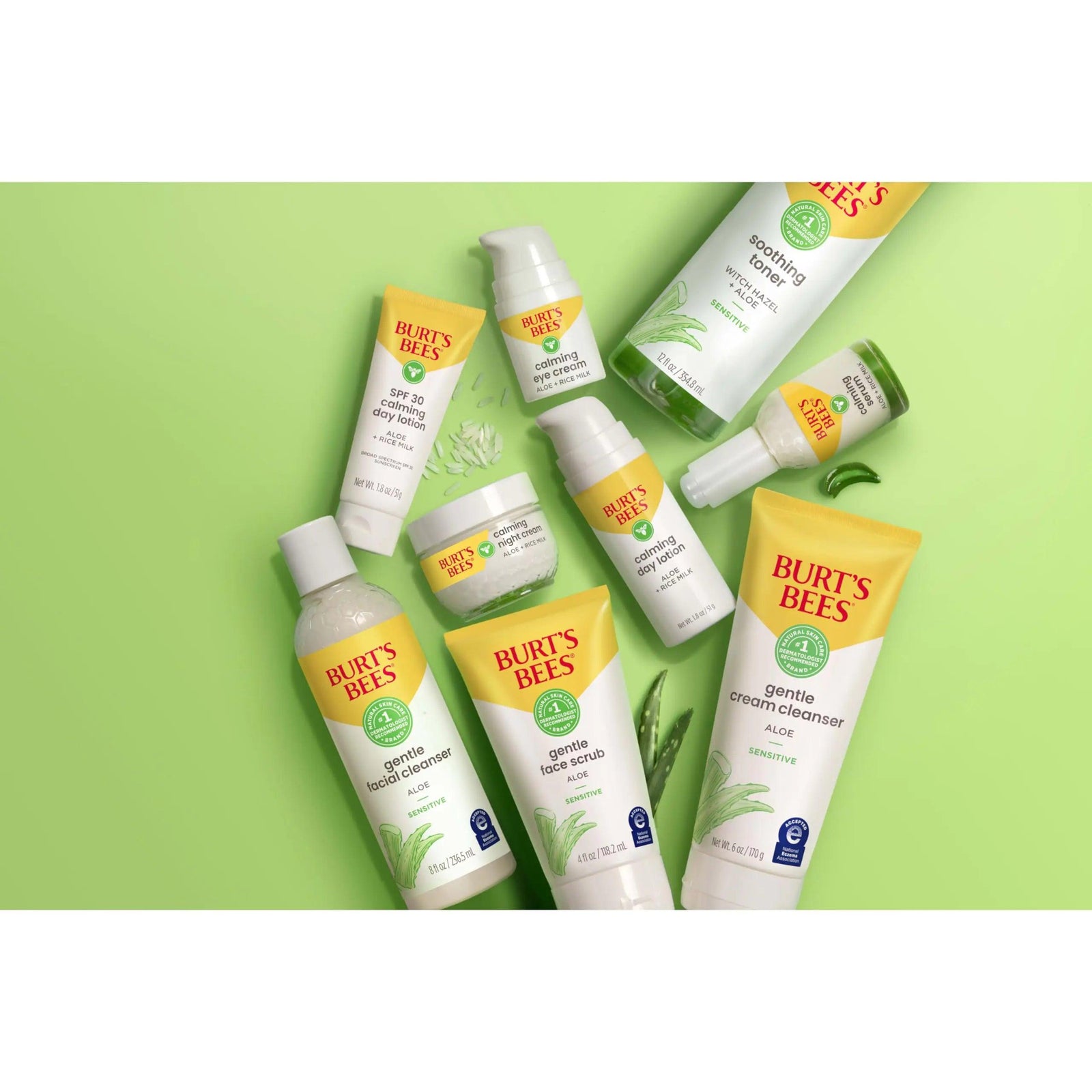 Burt’s Bees Sensitive Skin Bundle, Gentle Cream Facial Cleanser with Aloe and Moisturizing Face Cream with Aloe and Rice Milk, Natural Origin Skincare, 6 oz./3 oz. Cream Cleanser + Moisturizing Cream Bundle - Evallys.com