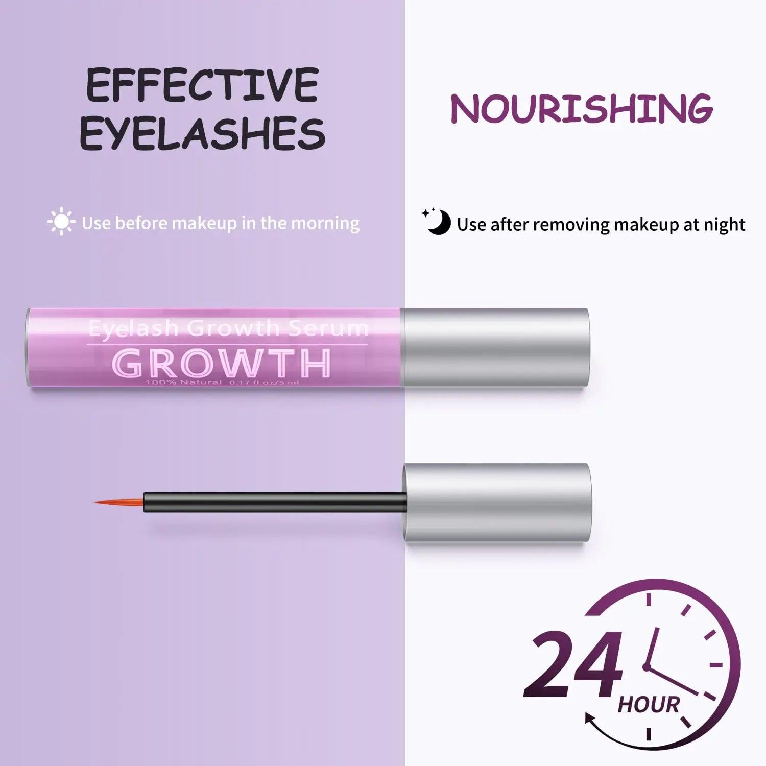 Advanced Eyelash Growth Serum with Natural Formula,Enhancement Lash Booster for Longer Fuller and Thicker Lash Enhancing Serum 5ml Pink - Evallys.com