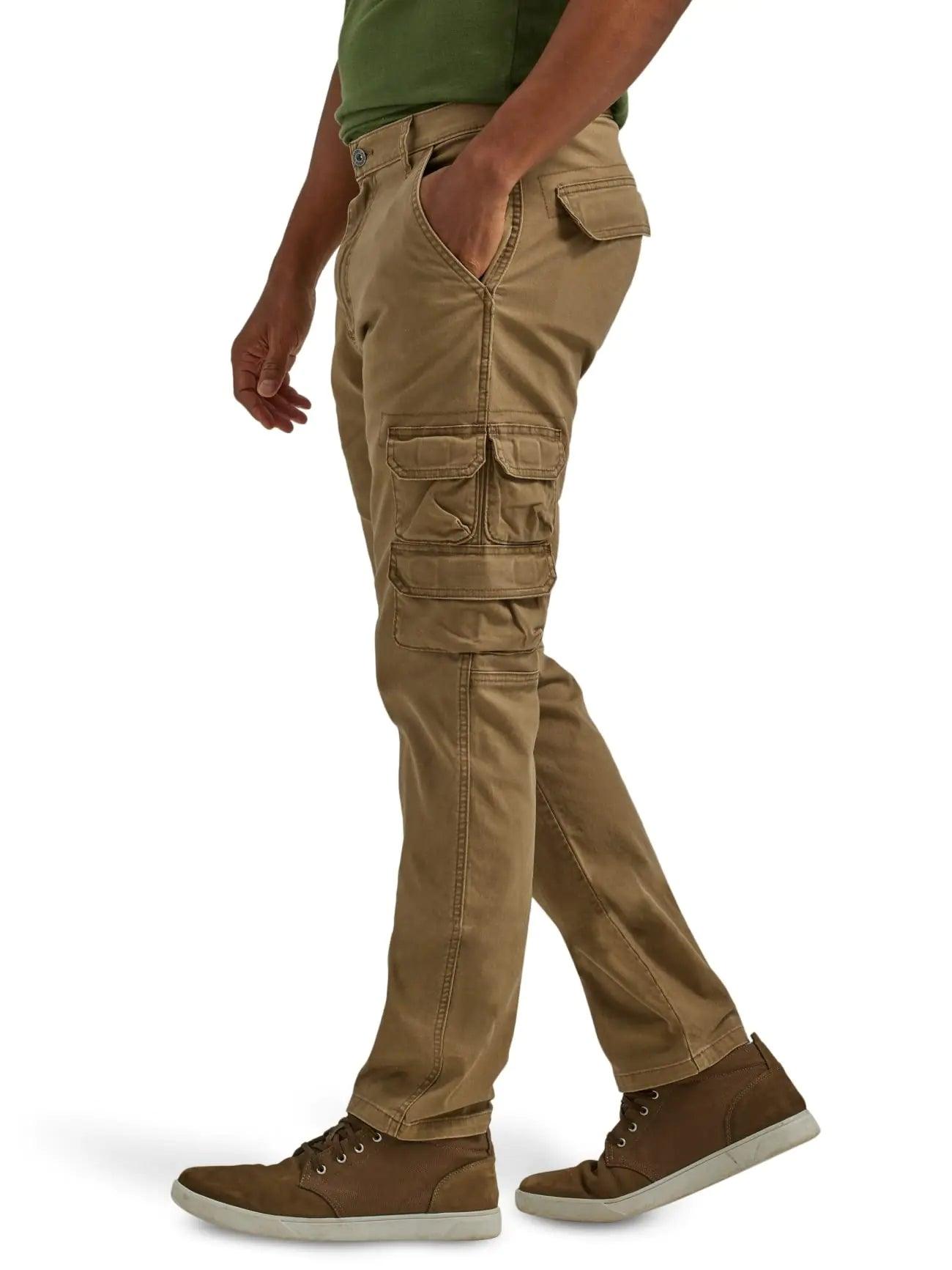 Wrangler Authentics Men's Regular Tapered Cargo Pant 33W x 32L Teak - Evallys.com