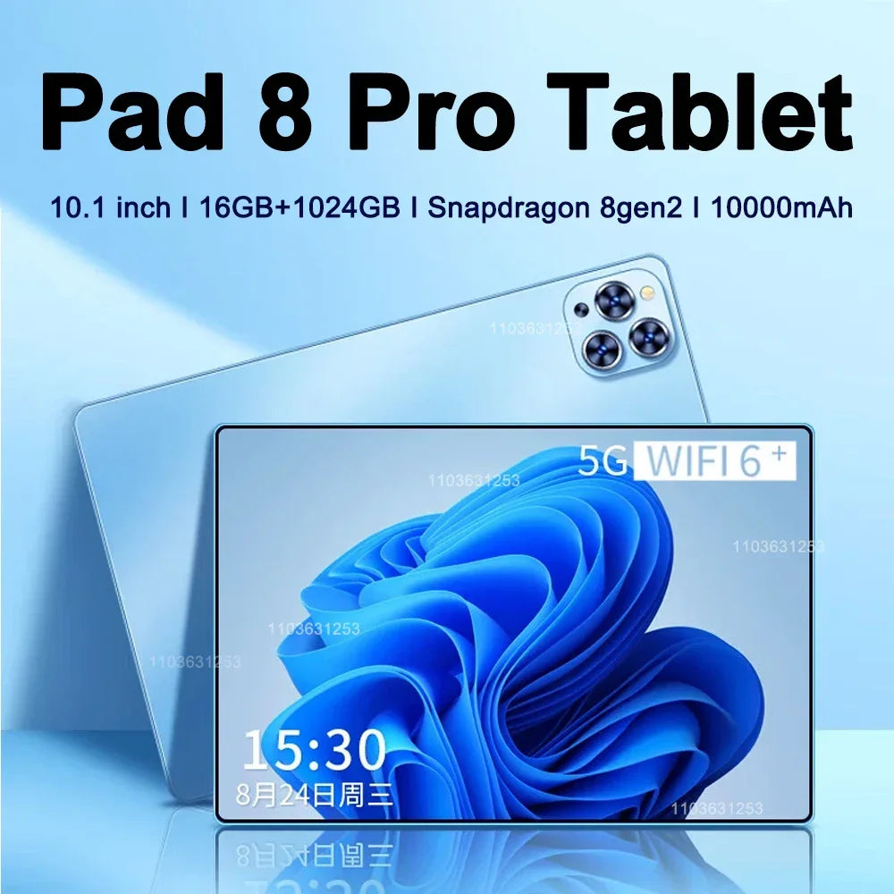Original Pad 8 Pro Tablet 10.1 inch Android 13 Snapdragon 8gen2 Global 16GB+1024GB 10000mah 5G Dual SIM WIFI HD Full Screen - Evallys.com