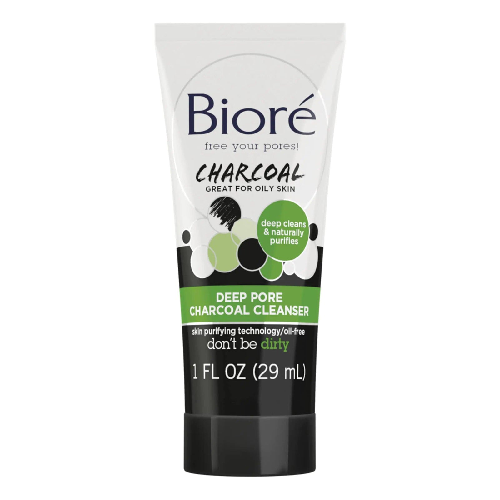 Bioré Deep Pore Charcoal Daily Face Wash, with Deep Pore Cleansing for Dirt and Makeup Removal From Oily Skin, 1 oz, 36-pack 1 Fl Oz (Pack of 36) Facial Cleanser - Evallys.com