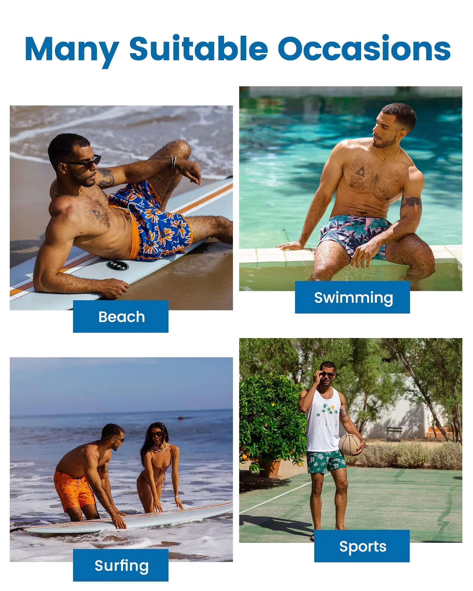 maamgic Mens Swim Trunks with Compression Liner 5