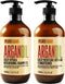 Argan Oil Shampoo and Conditioner Set - Sulfate Free Moroccan Care with Keratin - For Curly, Straight, Dry and Damaged Hair - Moisturizing, Hydrating, Anti Frizz Salon Technology - Evallys.com