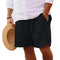 New Mens Cotton Solid Color Short Lightweight Gym Pants Linen Beach Shorts Men Jogging Sport Large Short Homme - Evallys.com
