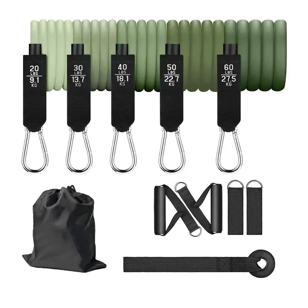 Workout Bands Set 11pcs Elastic Workout Bands Elastic Bands For Strength Training For Men And Women Workout Equipment - Evallys.com