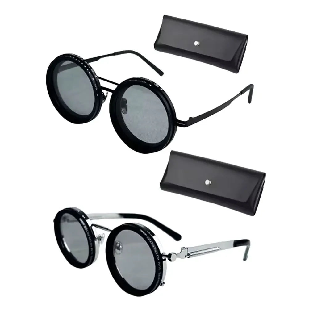 Adjustable 1-9 Sunglasses ND Filter Lenses Fishing Rounded Polarized Glasses Fishing Filter Glasses for Men Driving Fishing - Evallys.com