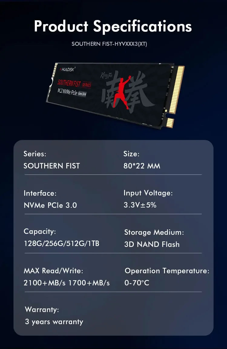HUADISK Ssd Nvme M2 Pcie Gen3 Hard Drive Disk 128gb 256gb 512gb 1tb Internal Hard Drive For Notebook Desktop - Evallys.com