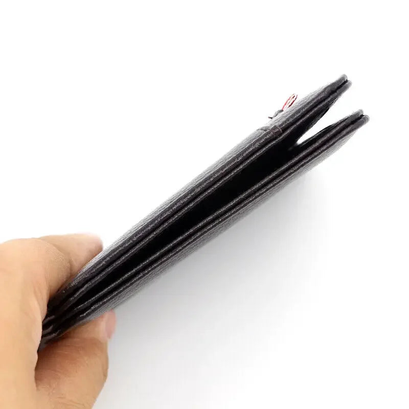 Portable Slim Soft Wallet PU Leather Mini Credit Card Wallet Purse Card Holders for Men Wallet Thin Small Short Wallets - Evallys.com
