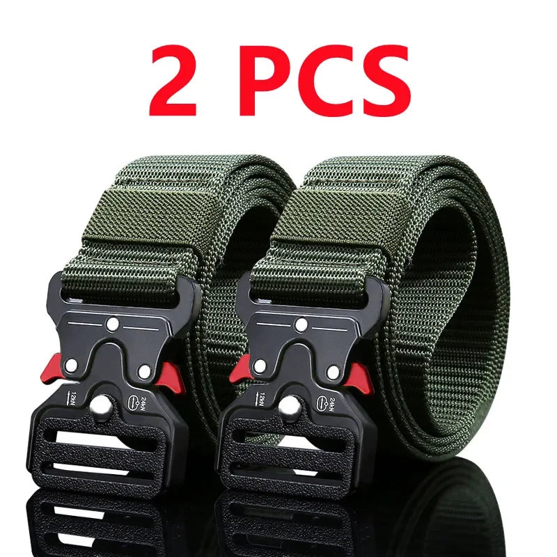 2pcs Versatile Men's Tactical Belts - Durable, Adjustable Design - for Outdoor Hunting & Sports Enthusiasts - Evallys.com