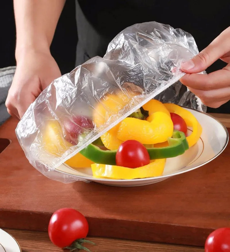 100-1000pcs Colorful Disposable Food Cover Saran Wrap Bowl Cover Food Grade Fresh-keeping Bag Kitchen Storage Accessories