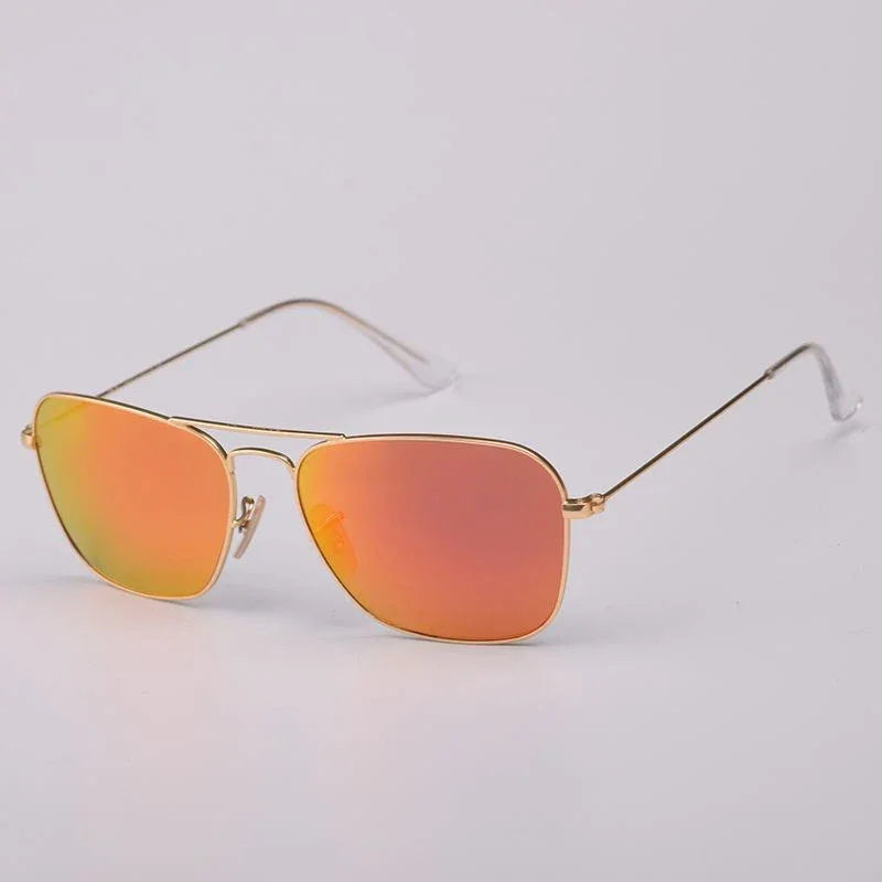 Top Quality Sunglasses Men Women Eyeglasses Goggles Eyewear Shades Fashion Square Metal Frame Glass Lenses UV400 Sun Glasses - Evallys.com