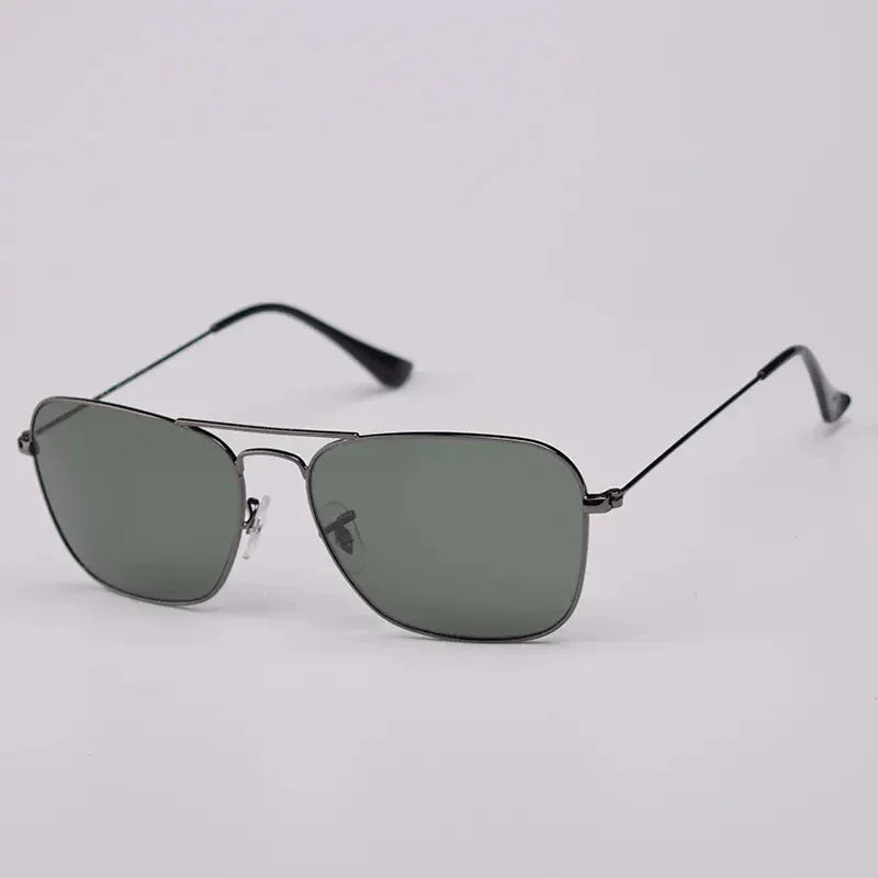 Top Quality Sunglasses Men Women Eyeglasses Goggles Eyewear Shades Fashion Square Metal Frame Glass Lenses UV400 Sun Glasses - Evallys.com