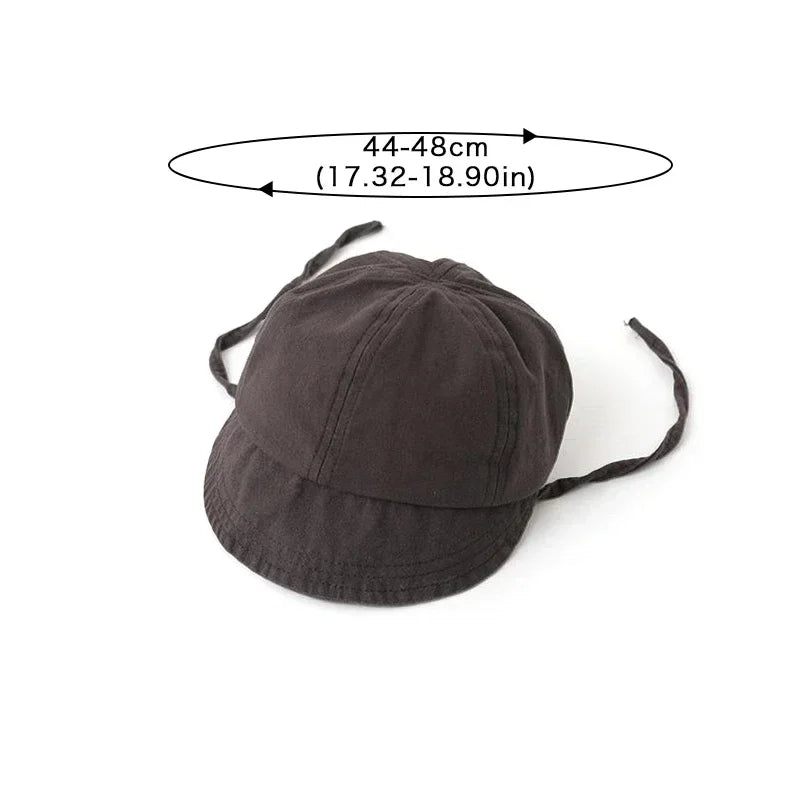 Summer Baby Sun Hat Korean Solid Color Infant Baseball Cap Outdoor Adjustable Drawstring Lace-up panama hat for kids - Evallys.com
