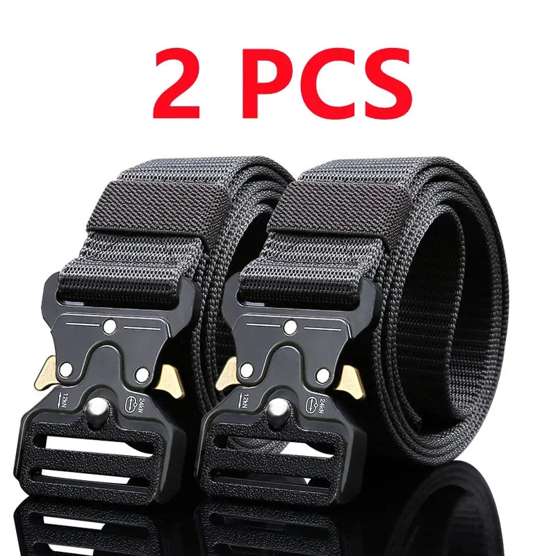 2pcs Versatile Men's Tactical Belts - Durable, Adjustable Design - for Outdoor Hunting & Sports Enthusiasts - Evallys.com