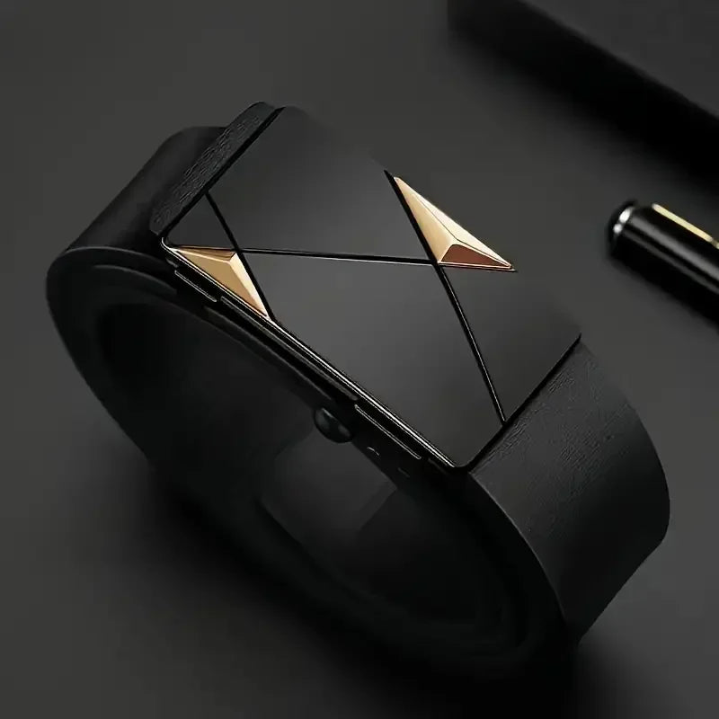 Stylish Men's PU Leather Belt - Fashion Belts for Daily Life, Leisure, Party, Festival, Work, and Business Automatic Buckle - Evallys.com