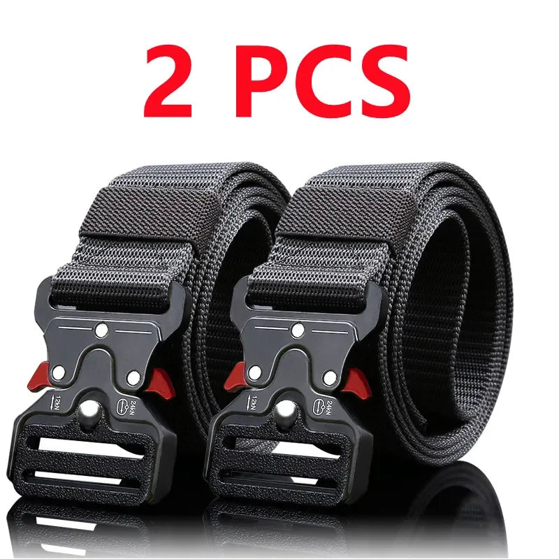 2pcs Versatile Men's Tactical Belts - Durable, Adjustable Design - for Outdoor Hunting & Sports Enthusiasts - Evallys.com