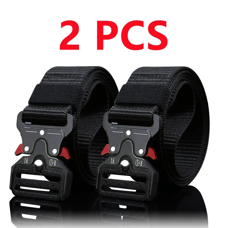 2pcs Versatile Men's Tactical Belts - Durable, Adjustable Design - for Outdoor Hunting & Sports Enthusiasts - Evallys.com