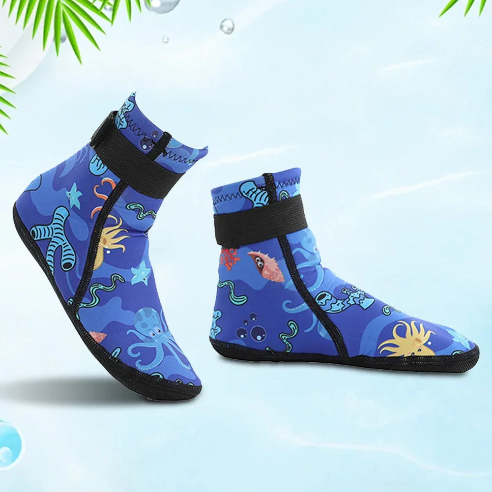Kids Neoprene Water Socks for Swimming and Diving Adjustable Anti-slip Sand Socks Keep Warm and Protected - Evallys.com