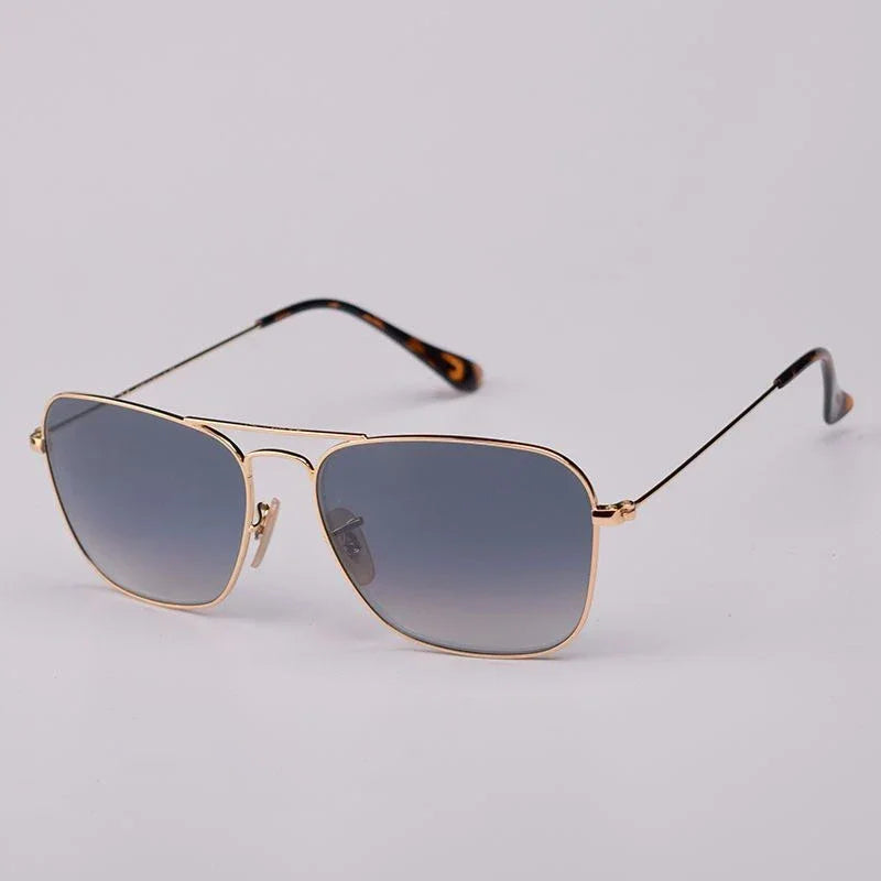 Top Quality Sunglasses Men Women Eyeglasses Goggles Eyewear Shades Fashion Square Metal Frame Glass Lenses UV400 Sun Glasses - Evallys.com