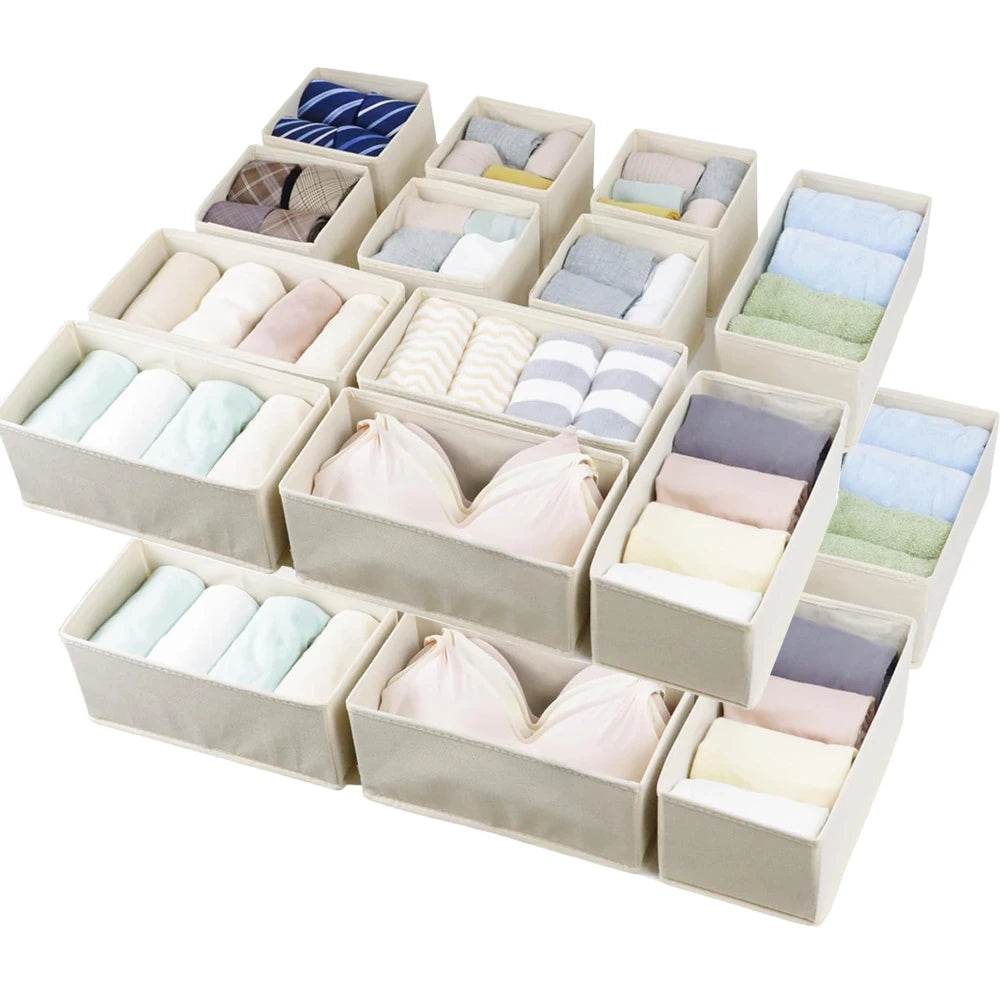 Drawer Organizers Clothes Dresser Organizer Bins Fabric Closet Organizers and Storage Drawer Dividers for Clothing Socks Underwe