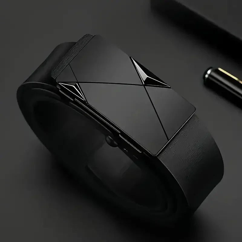 Stylish Men's PU Leather Belt - Fashion Belts for Daily Life, Leisure, Party, Festival, Work, and Business Automatic Buckle - Evallys.com