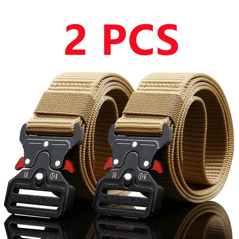 2pcs Versatile Men's Tactical Belts - Durable, Adjustable Design - for Outdoor Hunting & Sports Enthusiasts - Evallys.com