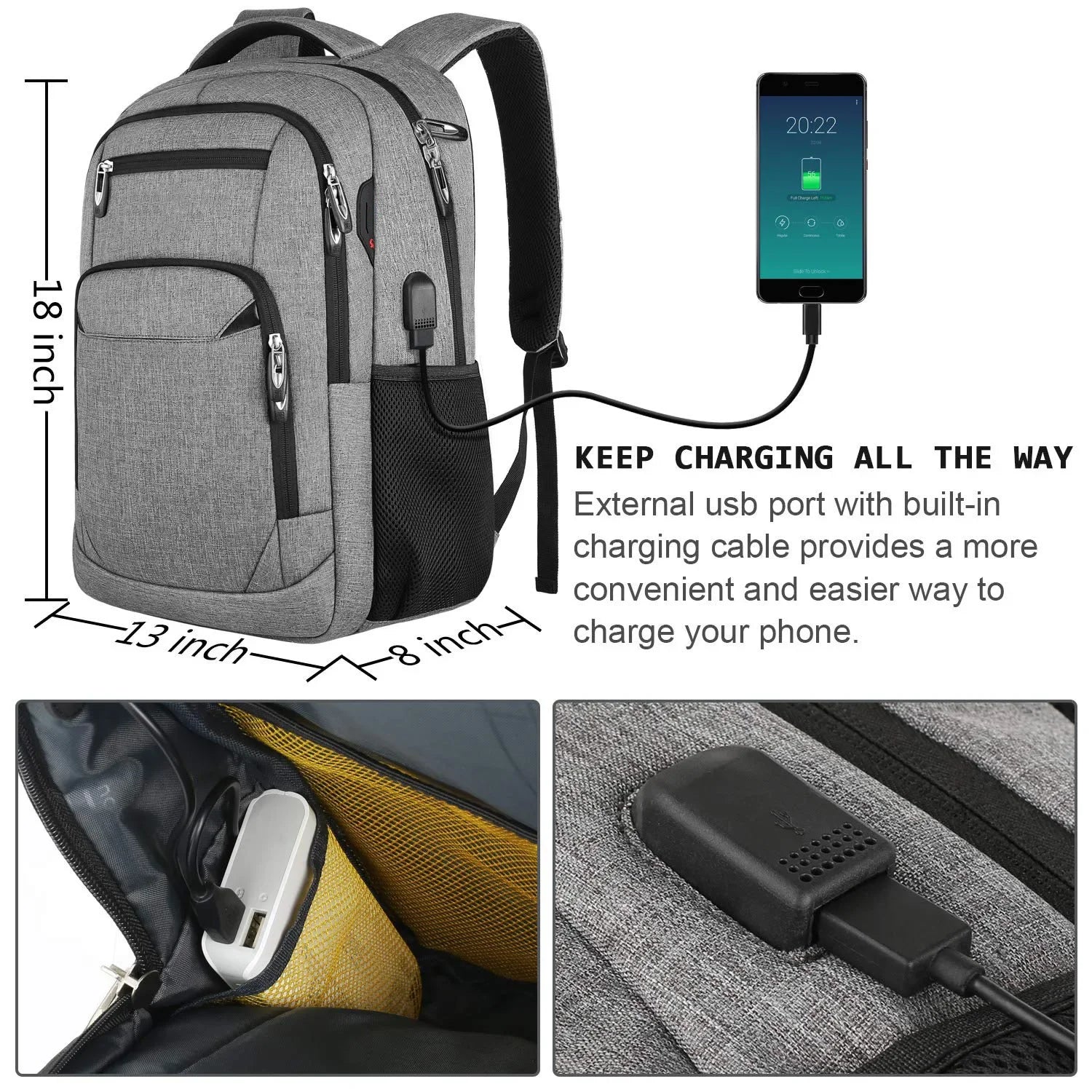 Men’s Travel Backpack – Waterproof Camera, Laptop & Outdoor Hiking Bag - Evallys.com