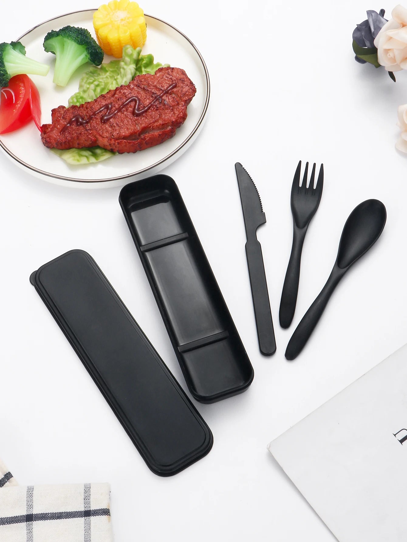 1/2/4pcs Plastic cutlery cutlery set for restaurant home kitchen travel work picnic camping reusable