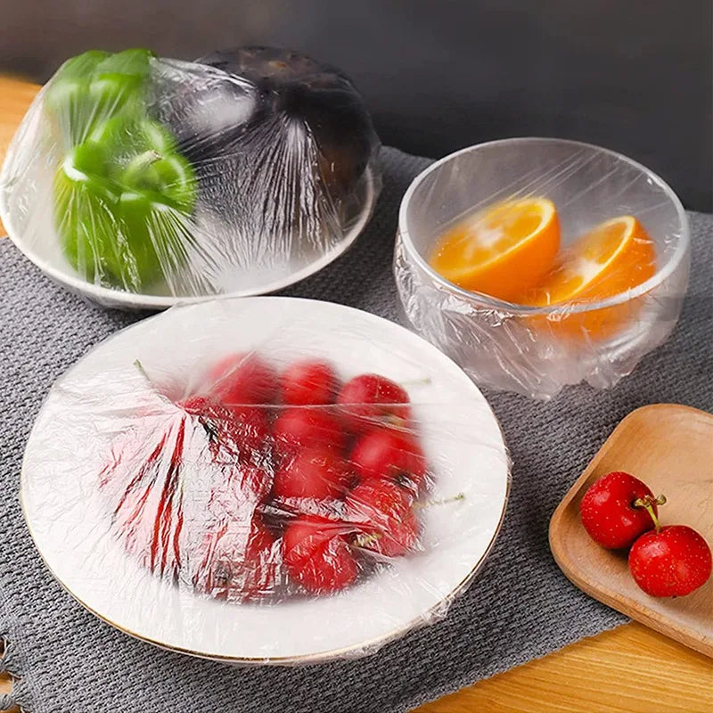 100-1000pcs Colorful Disposable Food Cover Saran Wrap Bowl Cover Food Grade Fresh-keeping Bag Kitchen Storage Accessories