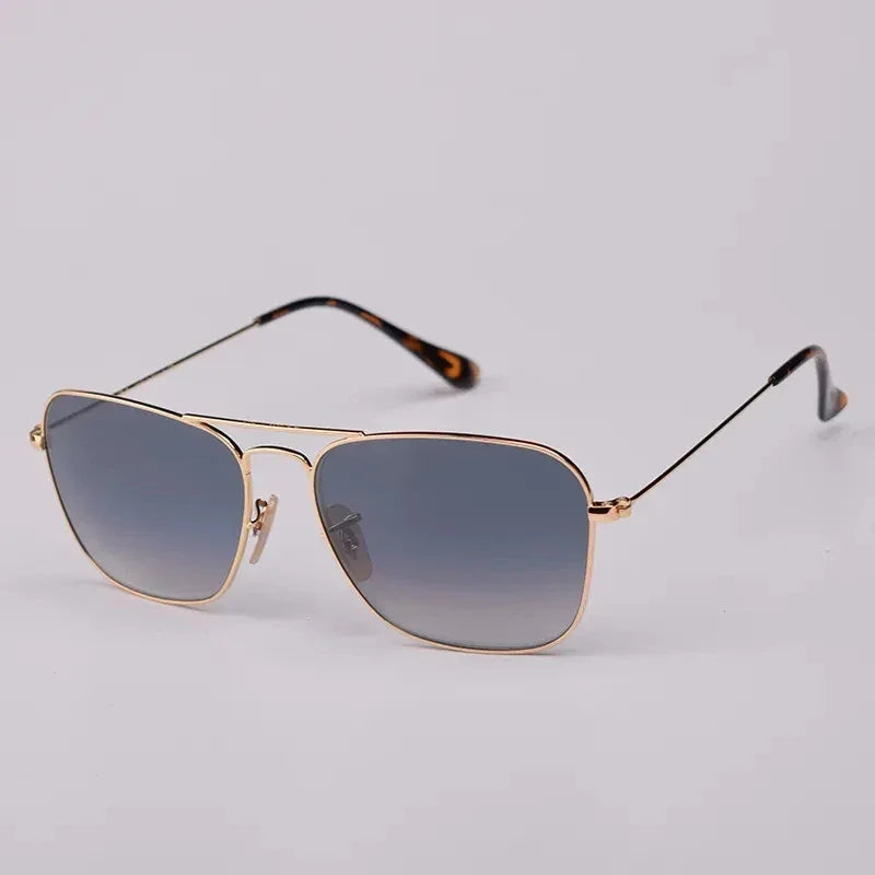 Top Quality Sunglasses Men Women Eyeglasses Goggles Eyewear Shades Fashion Square Metal Frame Glass Lenses UV400 Sun Glasses - Evallys.com