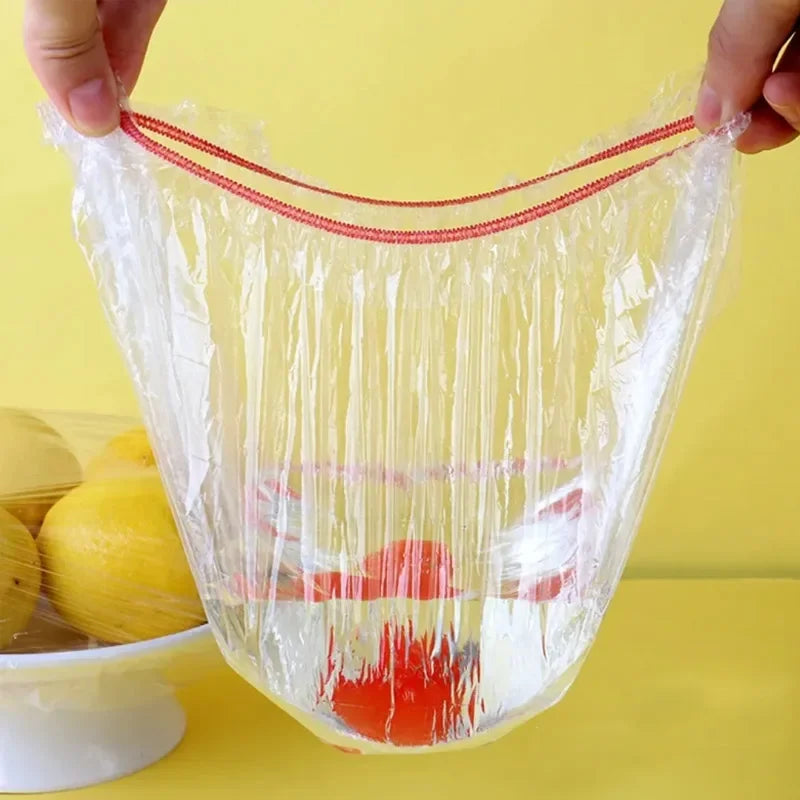 100-1000pcs Colorful Disposable Food Cover Saran Wrap Bowl Cover Food Grade Fresh-keeping Bag Kitchen Storage Accessories