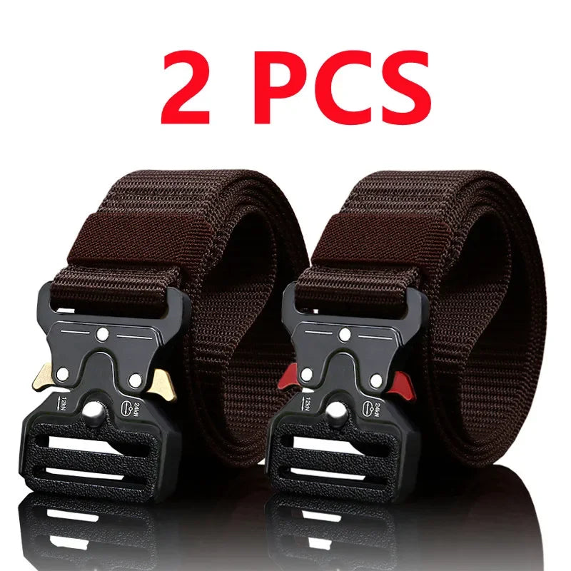 2pcs Versatile Men's Tactical Belts - Durable, Adjustable Design - for Outdoor Hunting & Sports Enthusiasts - Evallys.com