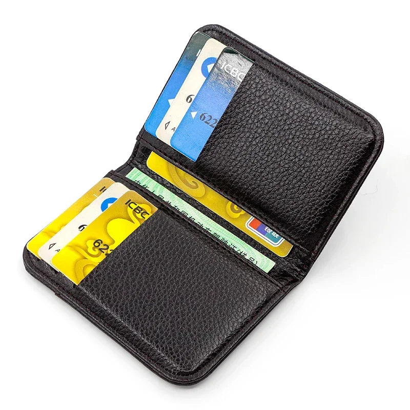 Portable Slim Soft Wallet PU Leather Mini Credit Card Wallet Purse Card Holders for Men Wallet Thin Small Short Wallets - Evallys.com