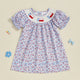 Girls Short Sleeve Crew Neck Floral Print Summer Dress Embroidered Casual Dress for Kids Cute Flower Patterned Clothing - Evallys.com