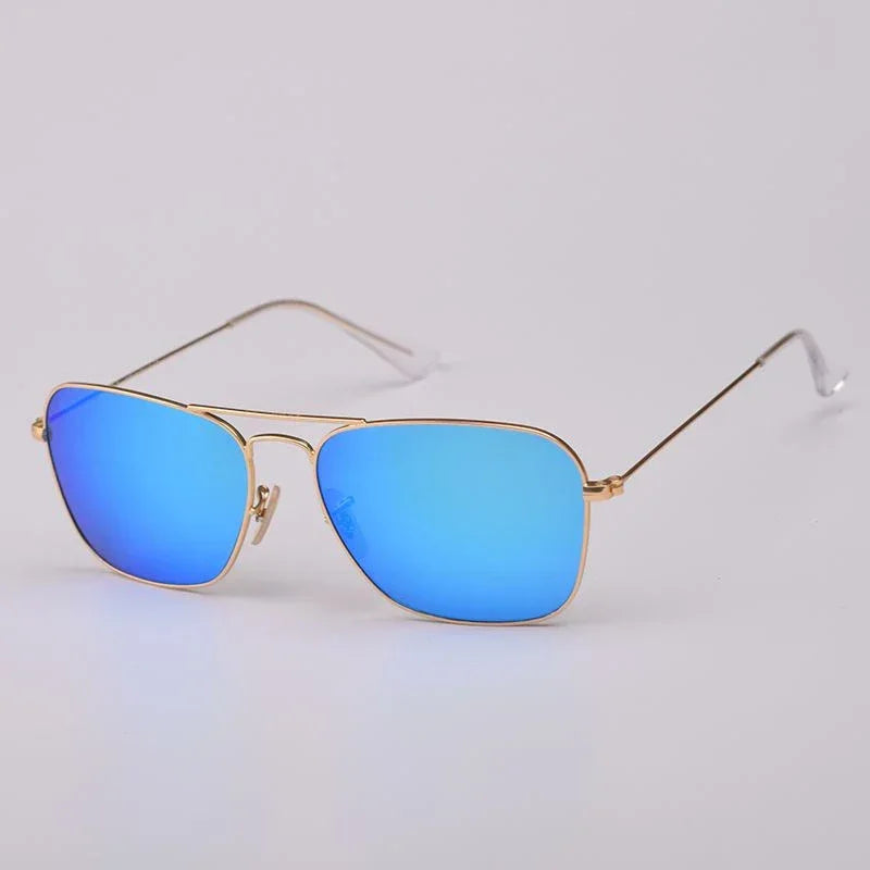 Top Quality Sunglasses Men Women Eyeglasses Goggles Eyewear Shades Fashion Square Metal Frame Glass Lenses UV400 Sun Glasses - Evallys.com