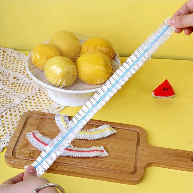 100-1000pcs Colorful Disposable Food Cover Saran Wrap Bowl Cover Food Grade Fresh-keeping Bag Kitchen Storage Accessories
