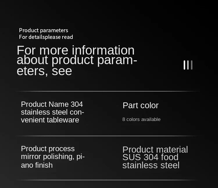 3 Pcs Dinnerware Set Stainless Steel Eco-friendly Spoon Fork  Chopsticks Travel Metal Cutlery Set Portable