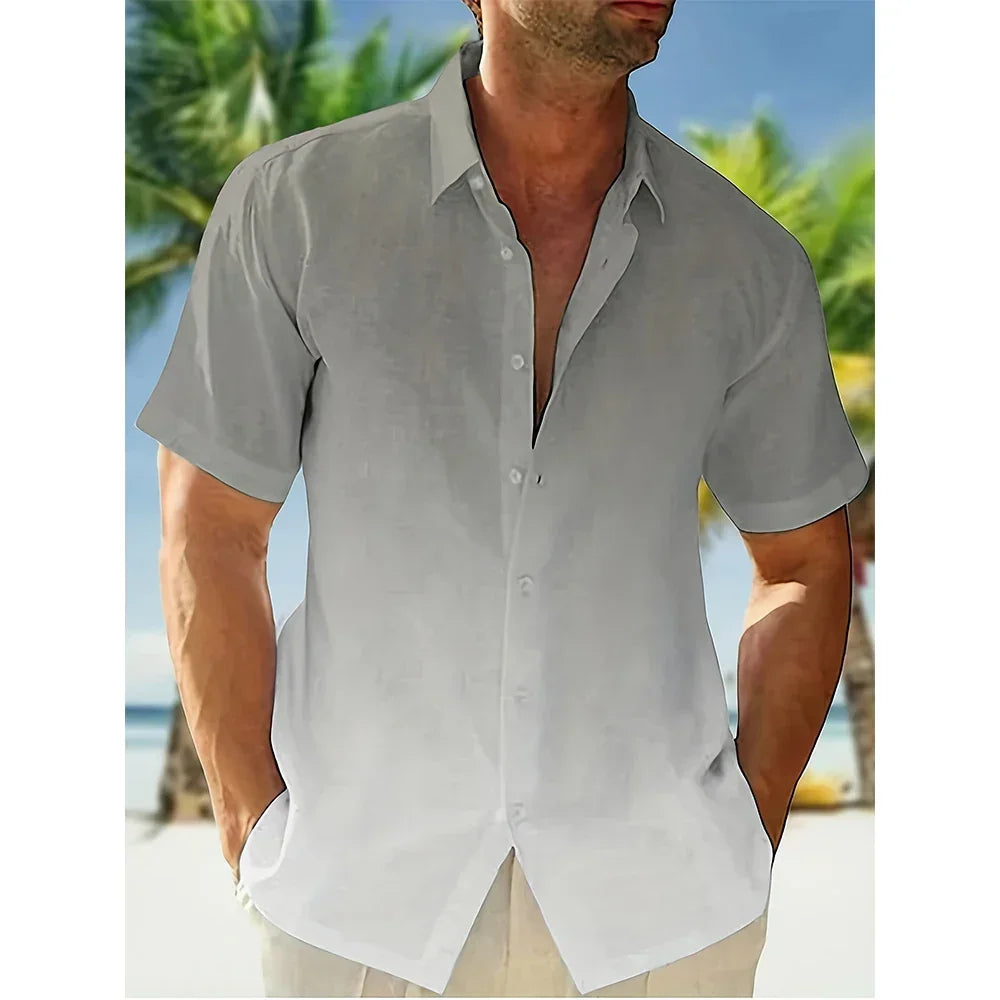 Summer Gradient 3D Print Hawaiian Beach Shirts Men Women Casual Fashion Streetwear Oversized Short Sleeve Shirt Man Tops Blouse - Evallys.com