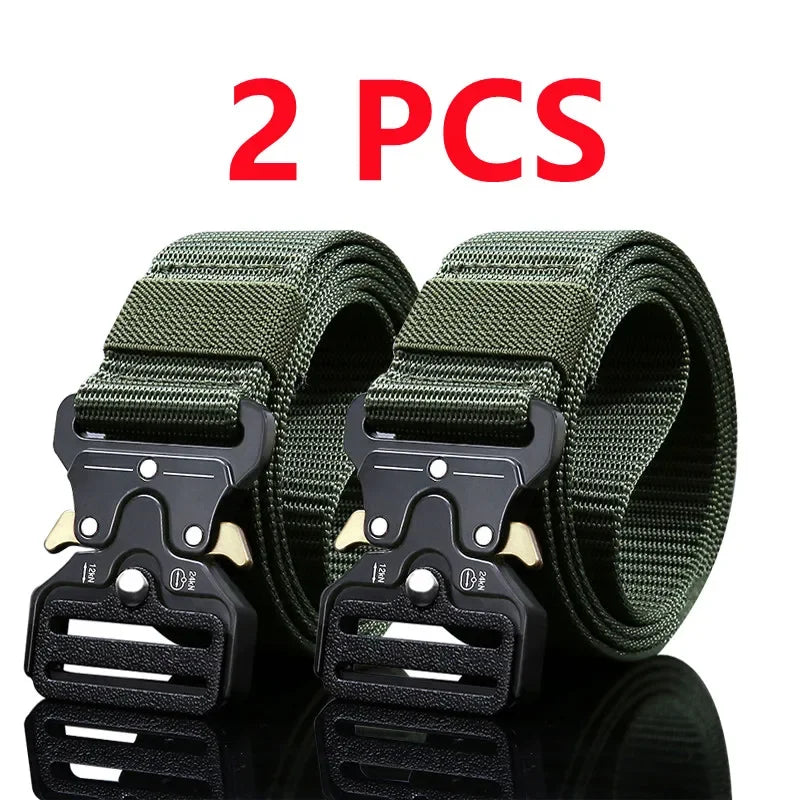 2pcs Versatile Men's Tactical Belts - Durable, Adjustable Design - for Outdoor Hunting & Sports Enthusiasts - Evallys.com