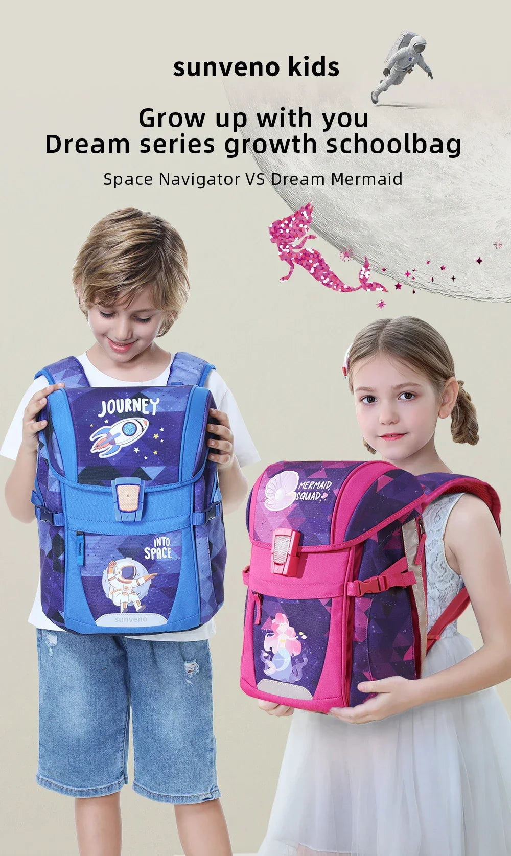 Sunveno School Bag Children's School Backpack Kids Backpack for Boys Girls Elementary Kindergarten Preschool School Bag - Evallys.com