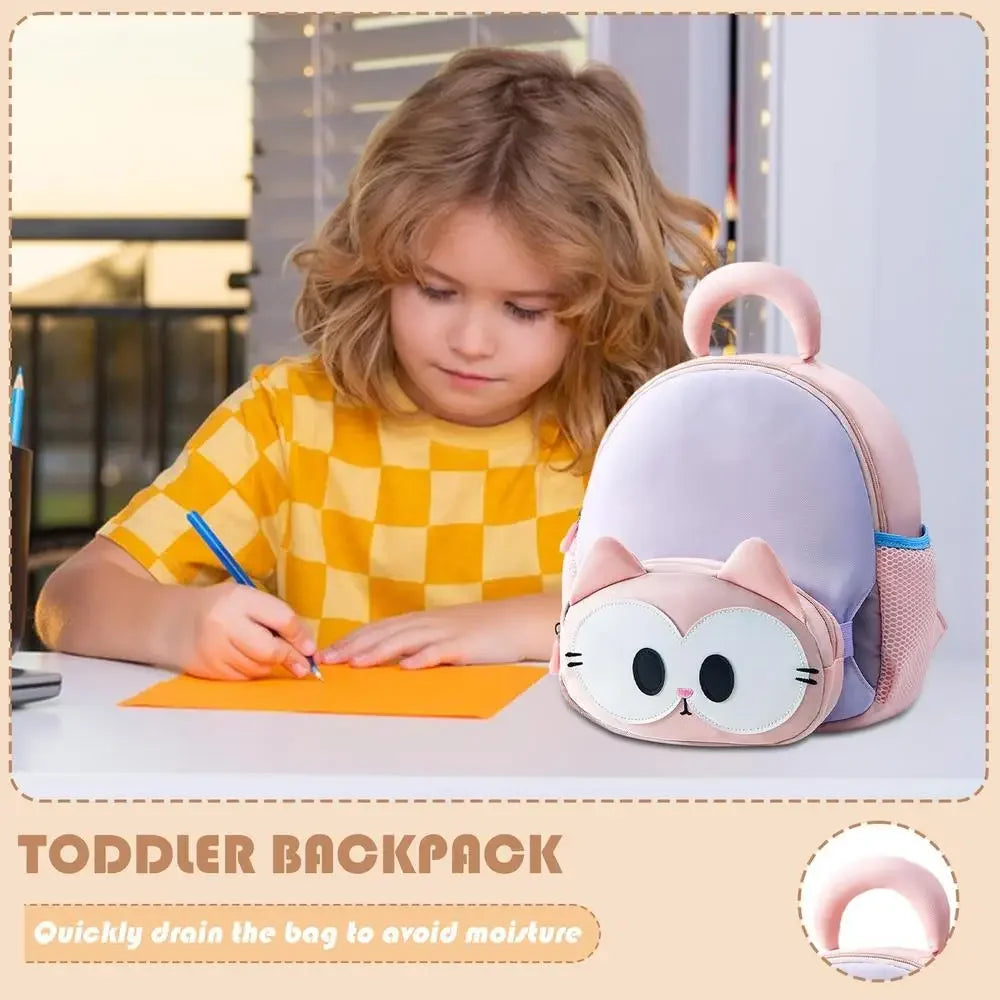 Small Toddler Backpack Small Toddler Backpack Cat Cute Preschool Backpack Large Capacity Shoulder Backpack Kindergarten Kids - Evallys.com