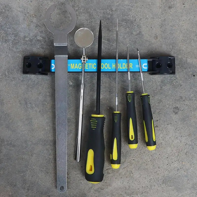 8/12/18in Magnetic Tool Holder Heavy-duty Magnet Tool Bar Strip Rack Space-Saving Metal Organizer Storage Rack For Knife Wrench