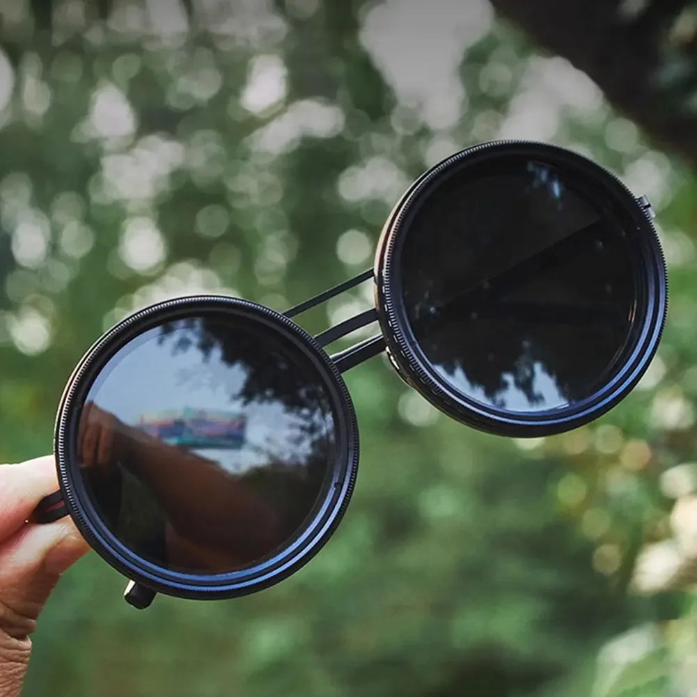 Adjustable 1-9 Sunglasses ND Filter Lenses Fishing Rounded Polarized Glasses Fishing Filter Glasses for Men Driving Fishing - Evallys.com