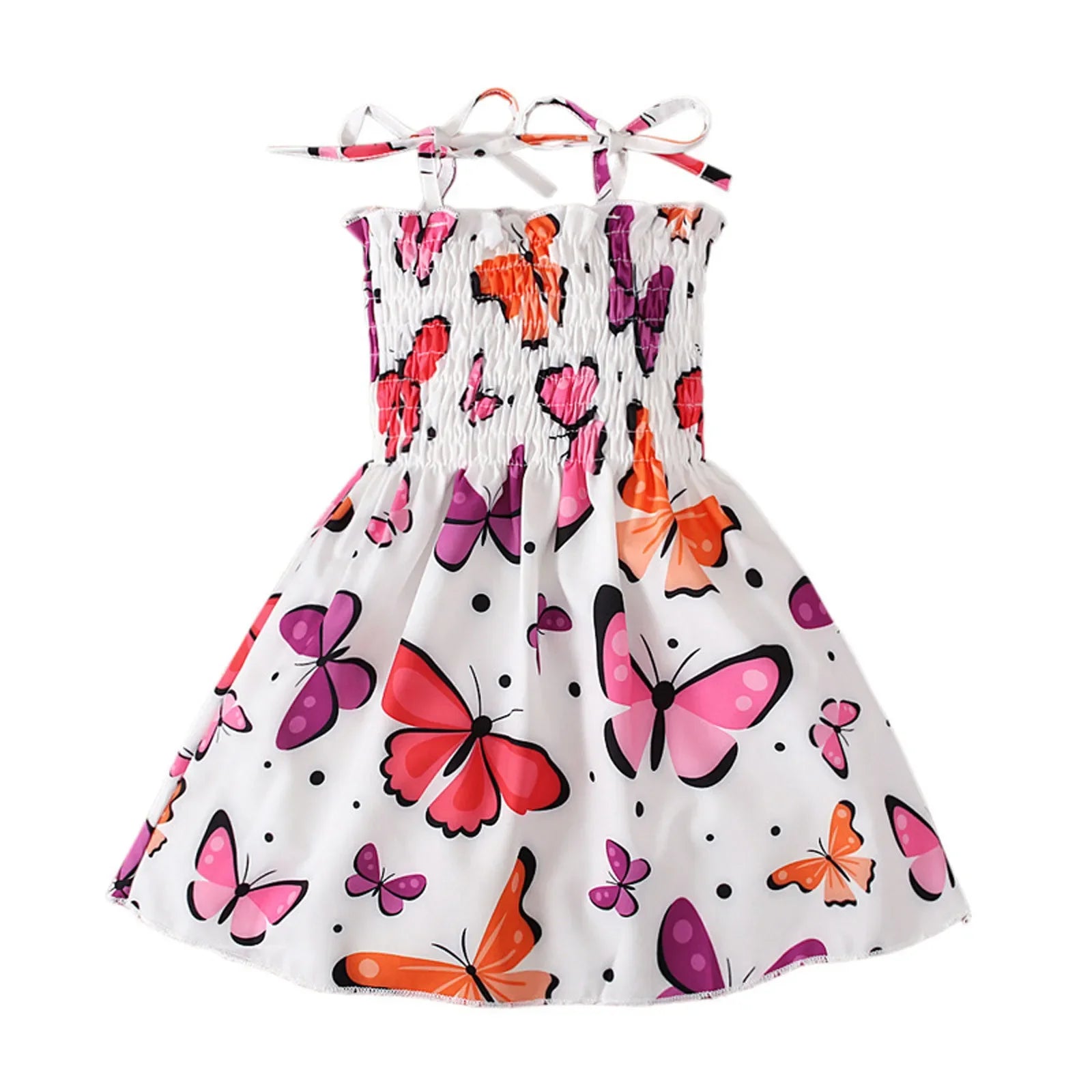 Children Girl Dress Summer Elegant Sling Princess Dresses Flower Print Kids Beach Sundress Casual Cotton Baby Girl Clothing - Evallys.com