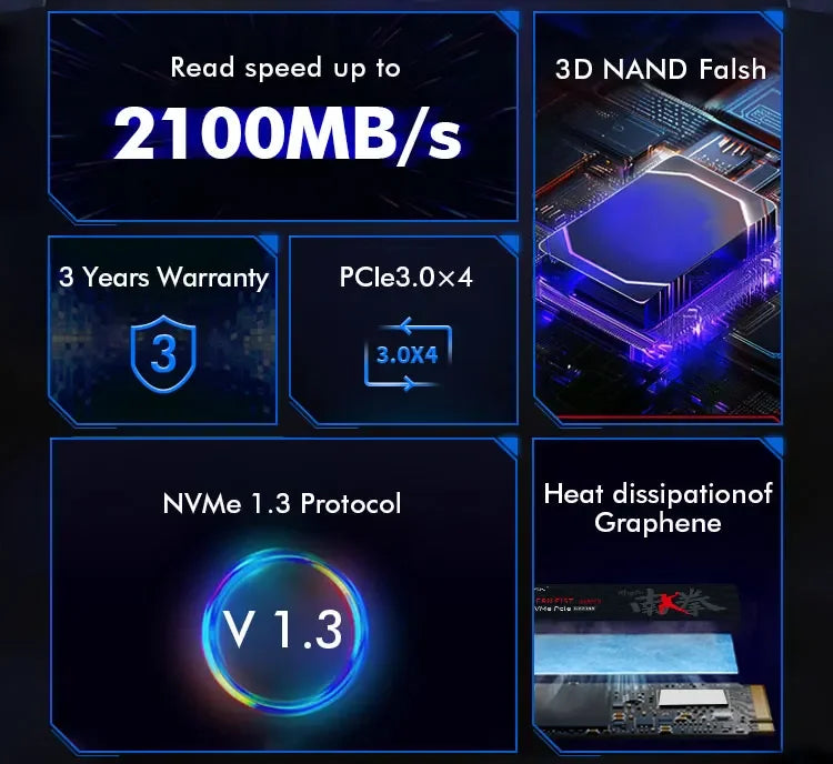HUADISK Ssd Nvme M2 Pcie Gen3 Hard Drive Disk 128gb 256gb 512gb 1tb Internal Hard Drive For Notebook Desktop - Evallys.com