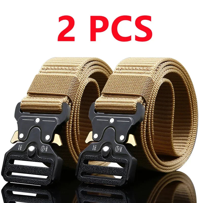 2pcs Versatile Men's Tactical Belts - Durable, Adjustable Design - for Outdoor Hunting & Sports Enthusiasts - Evallys.com