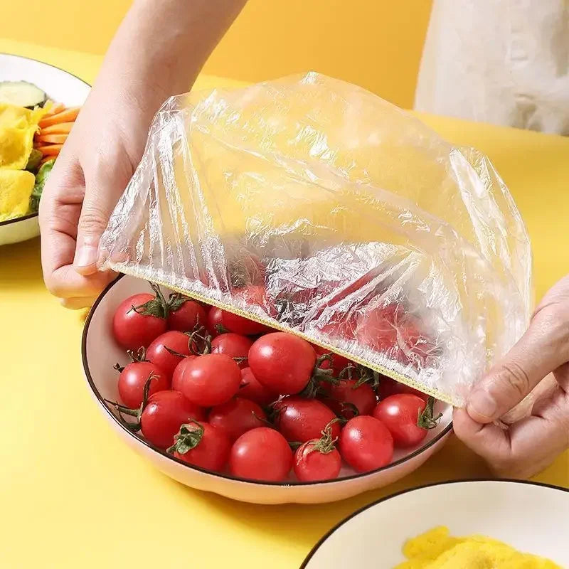 100-1000pcs Colorful Disposable Food Cover Saran Wrap Bowl Cover Food Grade Fresh-keeping Bag Kitchen Storage Accessories