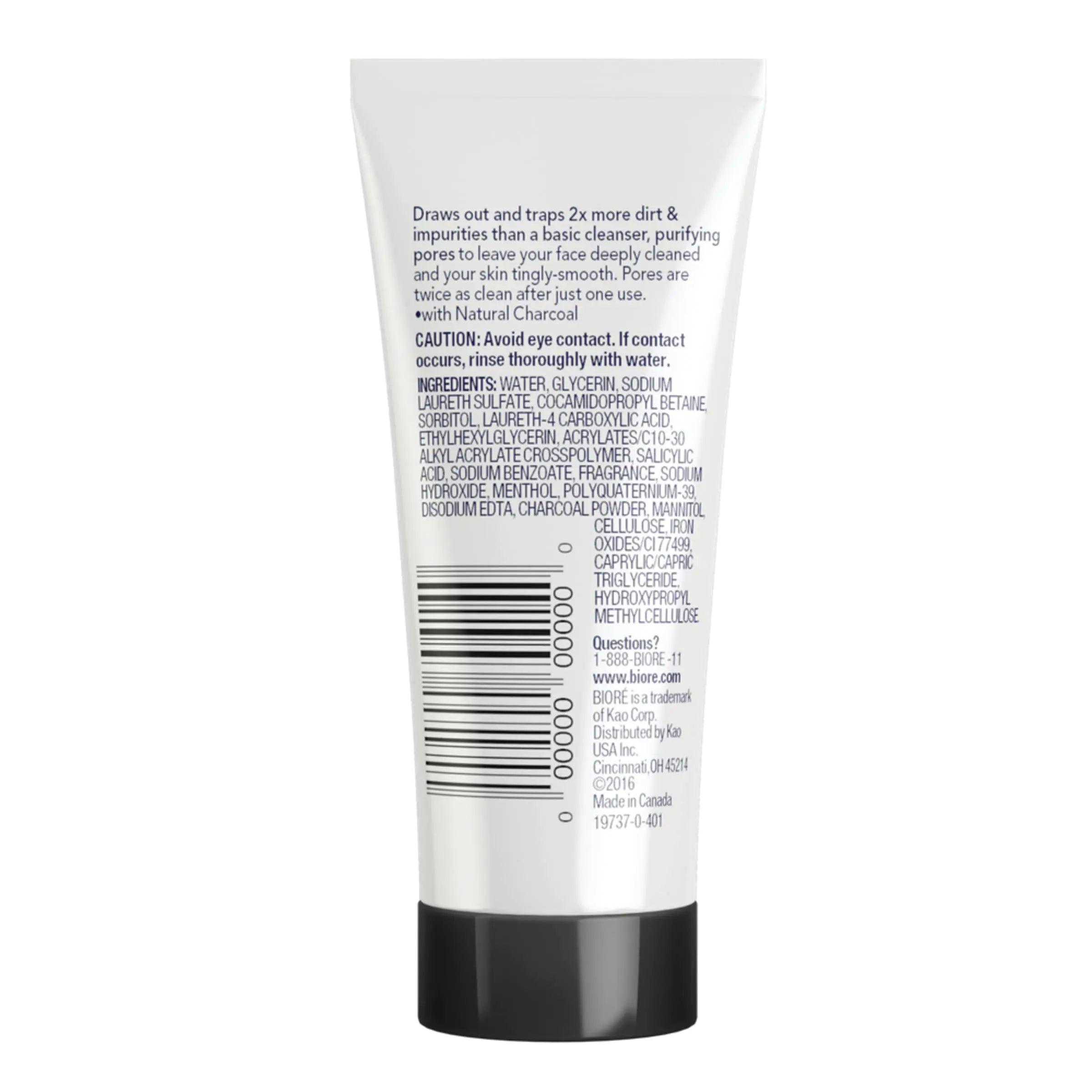 Bioré Deep Pore Charcoal Daily Face Wash, with Deep Pore Cleansing for Dirt and Makeup Removal From Oily Skin, 1 oz, 36-pack 1 Fl Oz (Pack of 36) Facial Cleanser - Evallys.com