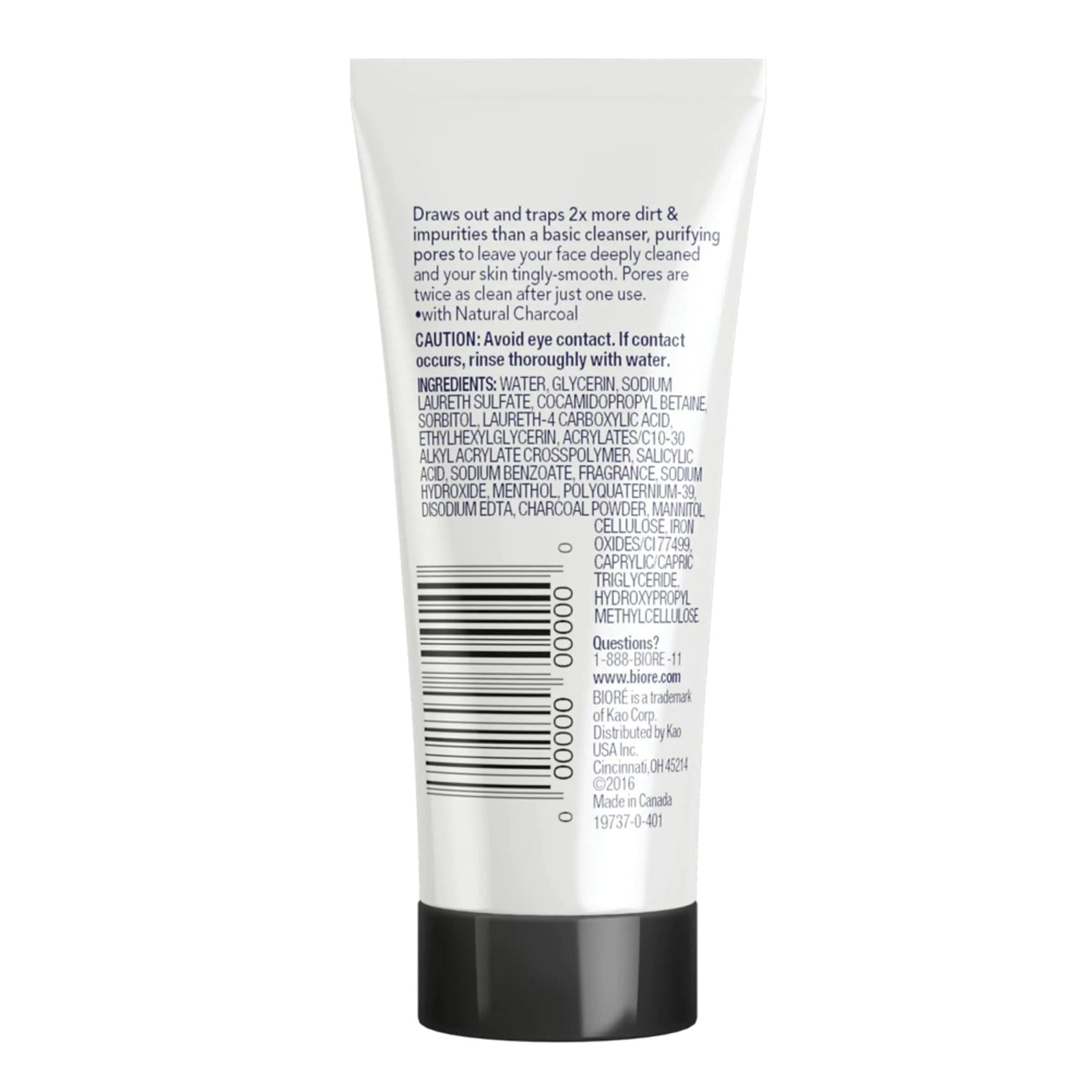 Bioré Deep Pore Charcoal Daily Face Wash, with Deep Pore Cleansing for Dirt and Makeup Removal From Oily Skin, 1 oz, 36-pack 1 Fl Oz (Pack of 36) Facial Cleanser - Evallys.com