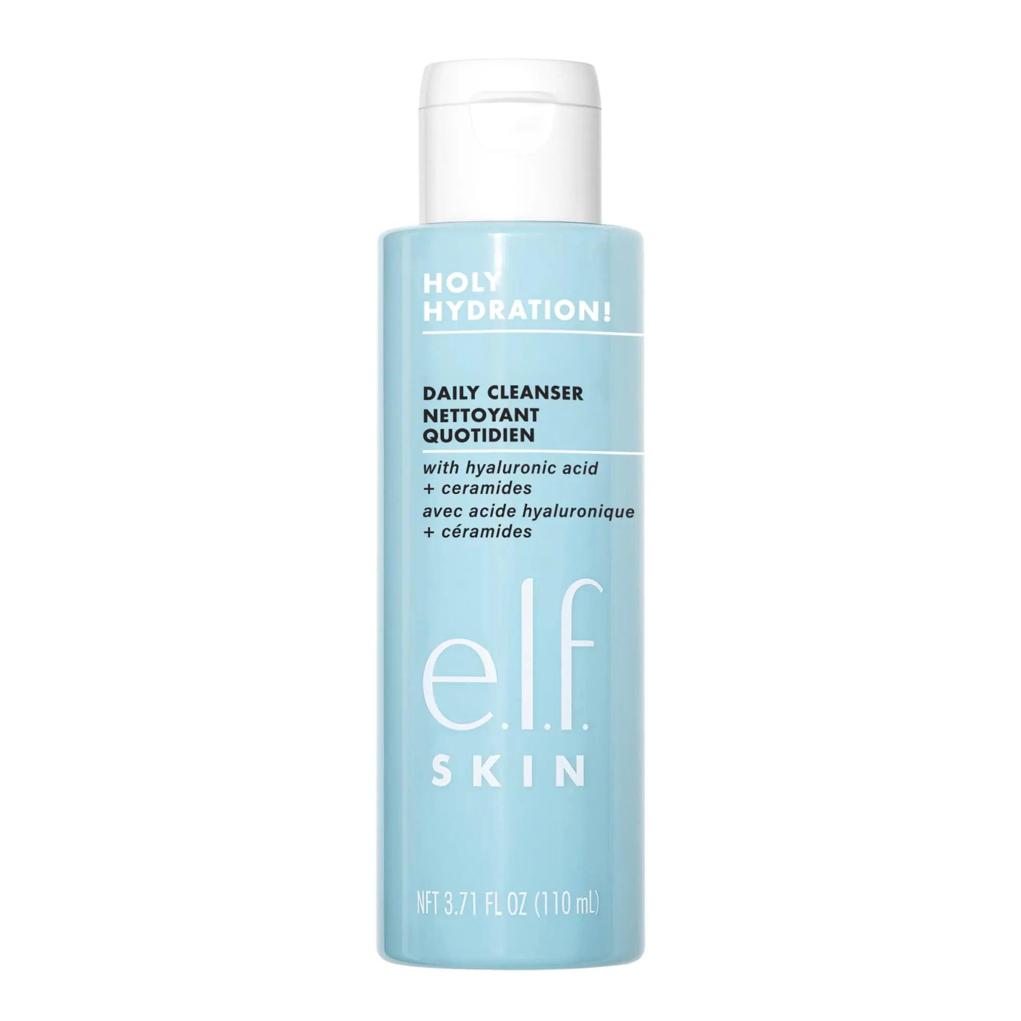 e.l.f., Holy Hydration! Daily Cleanser, Wash away Excess Oil, Impurities, and Makeup… Unscented 3.7 Fl Oz (Pack of 1) - Evallys.com